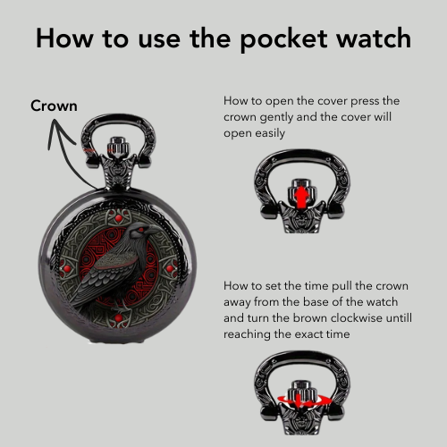 Vintage-Style Clever Crow Pocket Watch