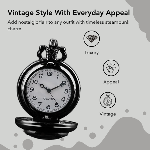 Vintage-Style Clever Crow Pocket Watch